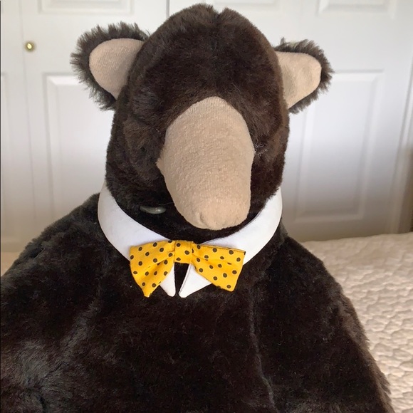 Hand crafted Stuffed Black Bear w/ pottery claws - Picture 2 of 8